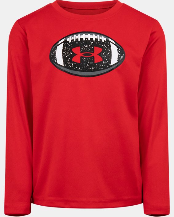 Boys' Pre-School UA Galaxy Speckle Football Long Sleeve, Red, pdpMainDesktop image number 0
